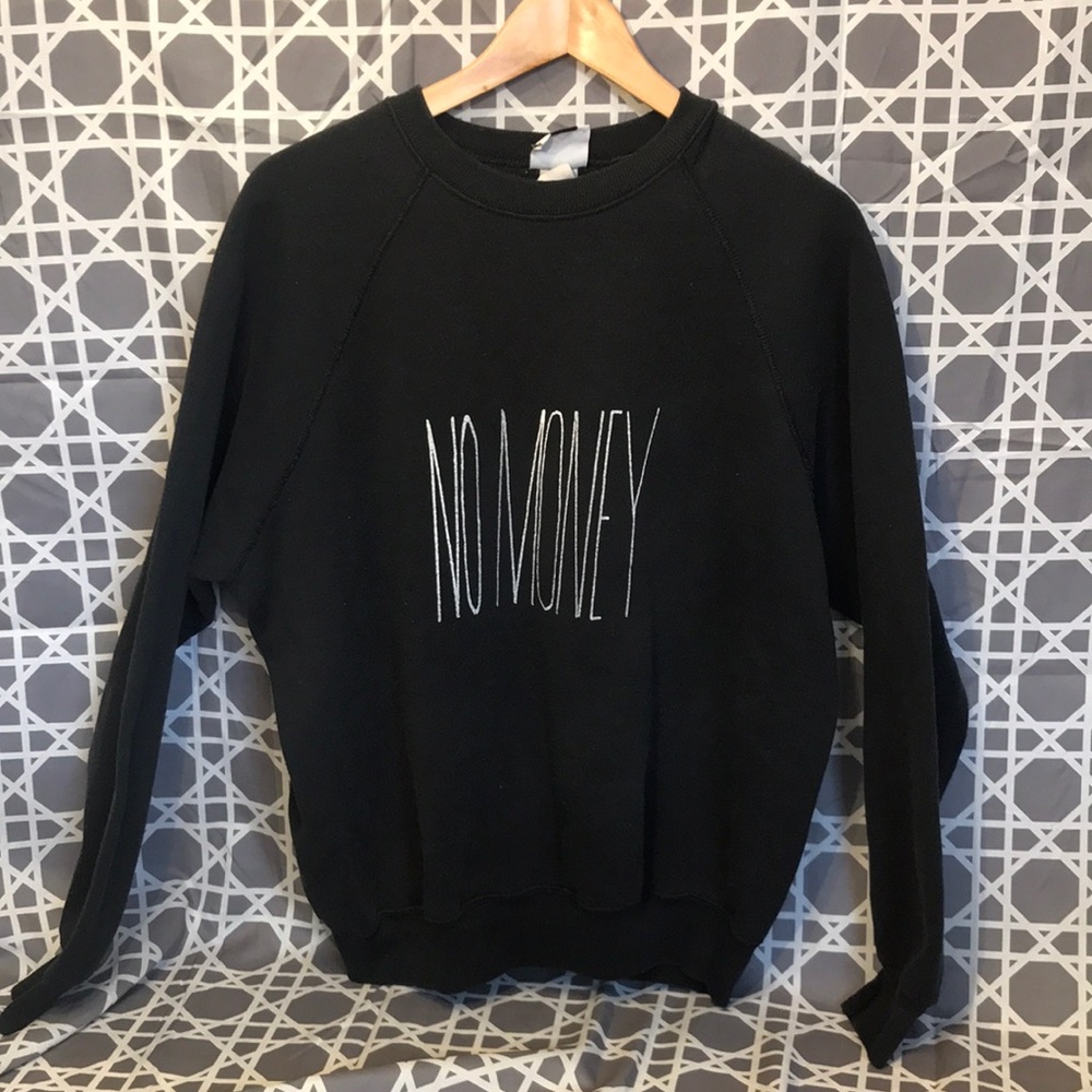 Black “NO MONEY” vintage pullover sweatshirt